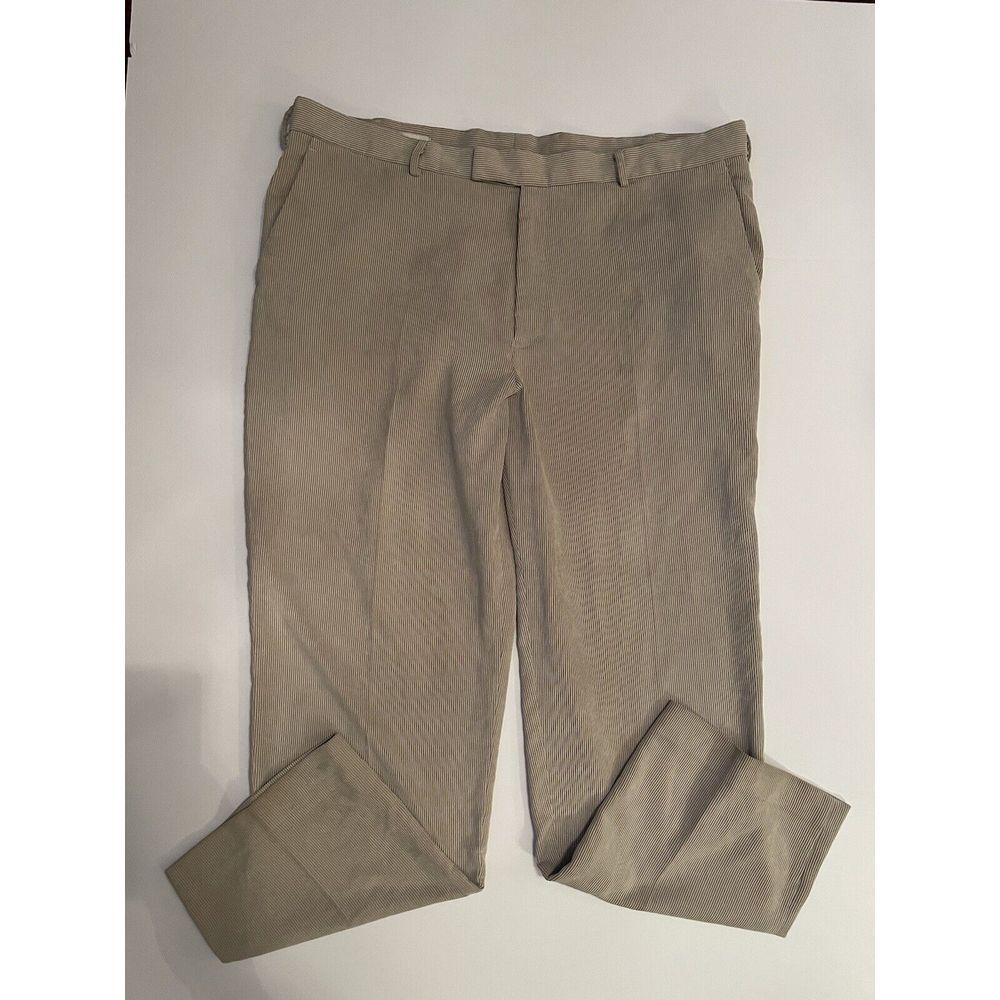 Perry Ellis Brown Corduroy Flat Front Pants 38x32‎
